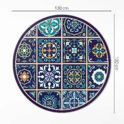 Pvc mat rond Donkere elegante tegels