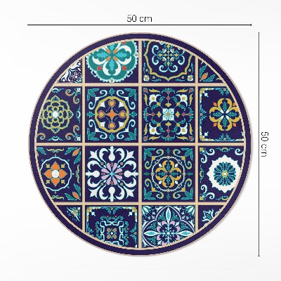 Pvc mat rond Donkere elegante tegels