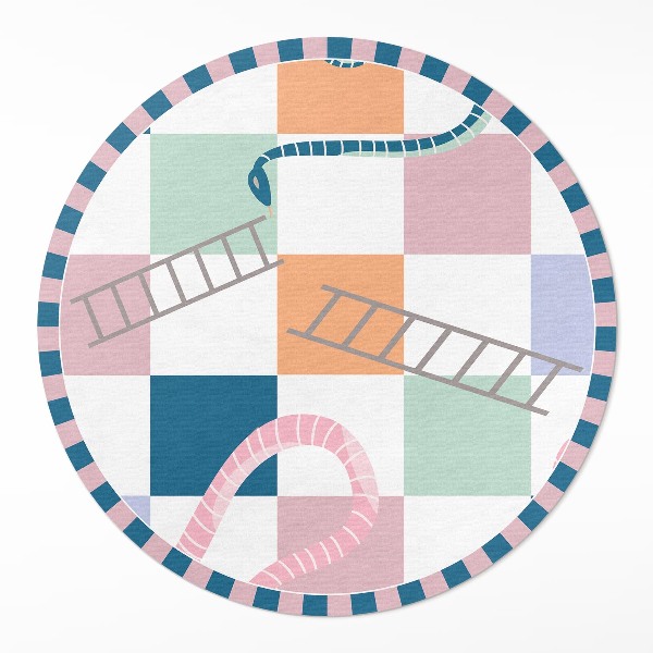 Vinyl vloerkleed rond Kleurrijk abstract schaakbord