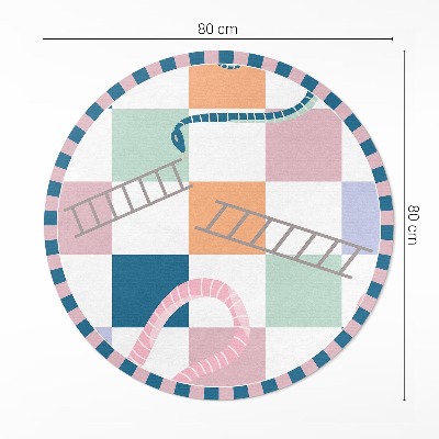 Vinyl vloerkleed rond Kleurrijk abstract schaakbord