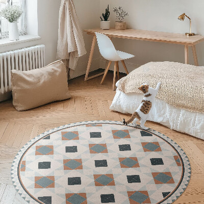 Pvc mat rond Geometrische mozaïek prachtige tegels