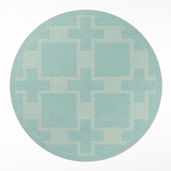 Rond pvc tapijt Plussen en vierkanten abstractie