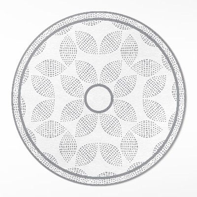 Vinyl vloerkleed rond Een compositie van donkere bladeren met stippen