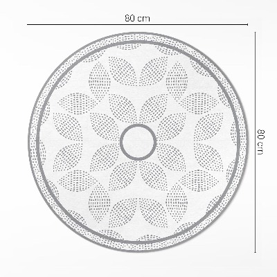 Vinyl vloerkleed rond Een compositie van donkere bladeren met stippen