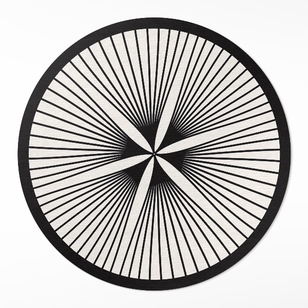 Pvc mat rond Stijlvolle bloem gemaakt van donkere lijnen