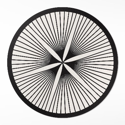 Pvc mat rond Stijlvolle bloem gemaakt van donkere lijnen