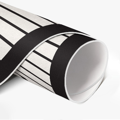 Pvc mat rond Stijlvolle bloem gemaakt van donkere lijnen