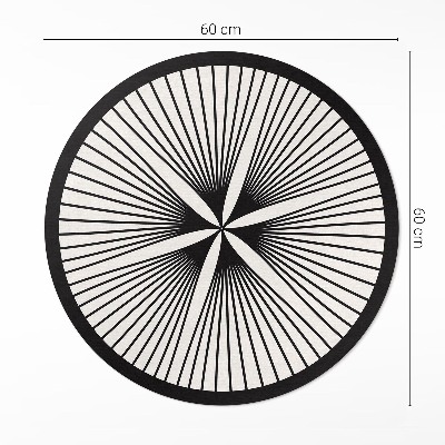 Pvc mat rond Stijlvolle bloem gemaakt van donkere lijnen