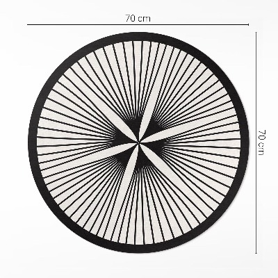 Pvc mat rond Stijlvolle bloem gemaakt van donkere lijnen
