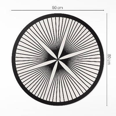 Pvc mat rond Stijlvolle bloem gemaakt van donkere lijnen