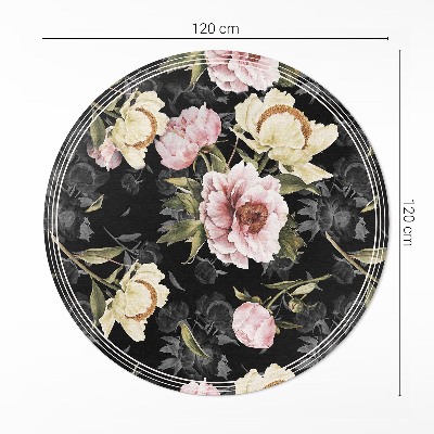 Rond pvc tapijt Elegante vintage bloemen