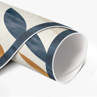 Vinyl vloerkleed rond Kleine blaadjes aquarel boho stijl