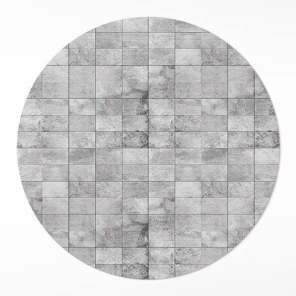 Vinyl vloerkleed rond Lichte stenen tegels, industriële tegels