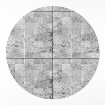 Vinyl vloerkleed rond Lichte stenen tegels, industriële tegels