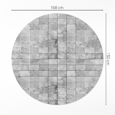 Vinyl vloerkleed rond Lichte stenen tegels, industriële tegels