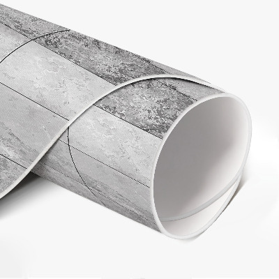 Vinyl vloerkleed rond Lichte stenen tegels, industriële tegels