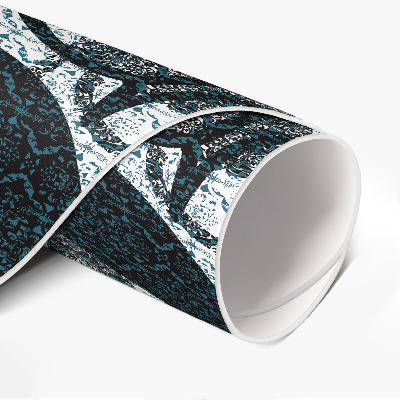 Rond pvc tapijt Decoratief plantenbladeren takjespatroon