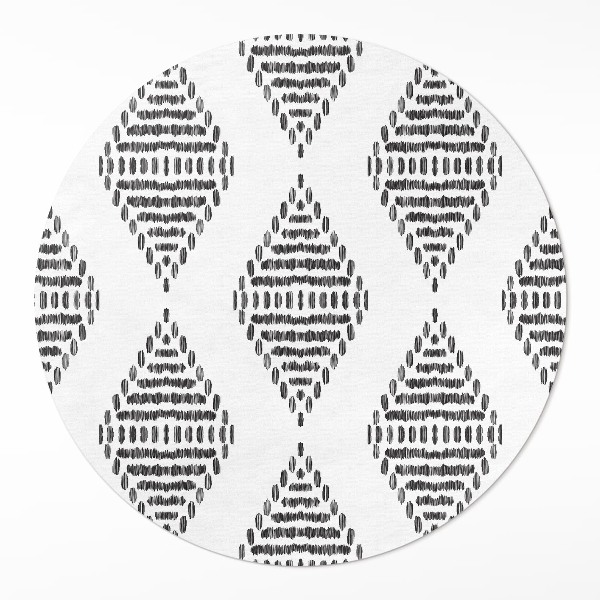 Vinyl vloerkleed rond Ruiten gemaakt van lijnen