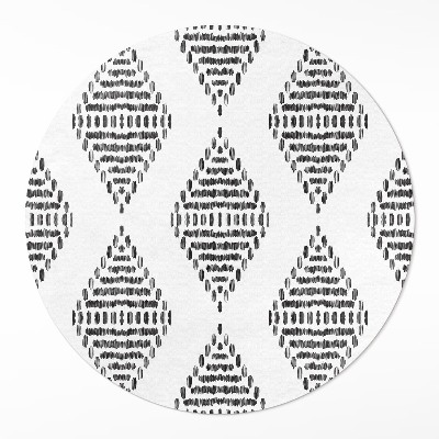 Vinyl vloerkleed rond Ruiten gemaakt van lijnen