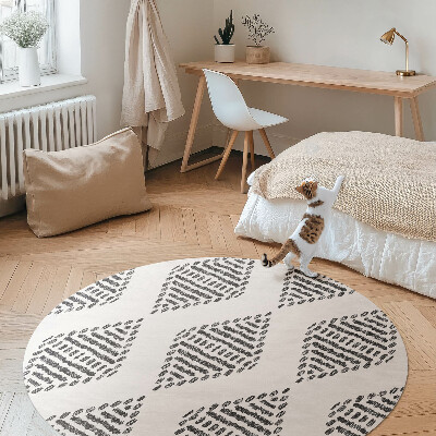 Vinyl vloerkleed rond Ruiten gemaakt van lijnen