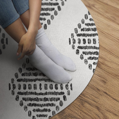 Vinyl vloerkleed rond Ruiten gemaakt van lijnen