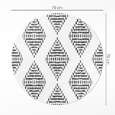 Vinyl vloerkleed rond Ruiten gemaakt van lijnen