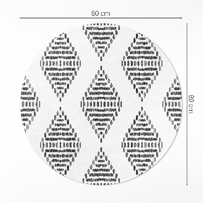 Vinyl vloerkleed rond Ruiten gemaakt van lijnen
