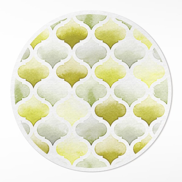 Rond pvc tapijt Marokkaanse citroenen aquarel mozaïek