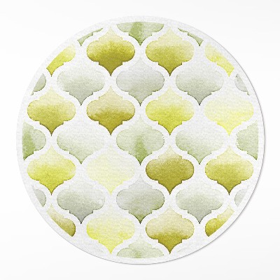 Rond pvc tapijt Marokkaanse citroenen aquarel mozaïek