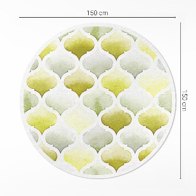 Rond pvc tapijt Marokkaanse citroenen aquarel mozaïek