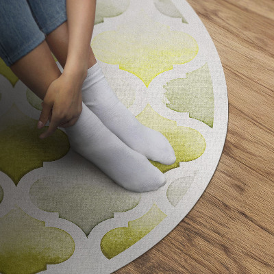 Rond pvc tapijt Marokkaanse citroenen aquarel mozaïek