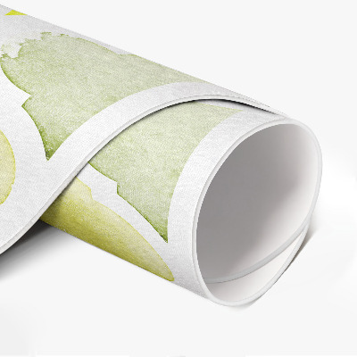 Rond pvc tapijt Marokkaanse citroenen aquarel mozaïek