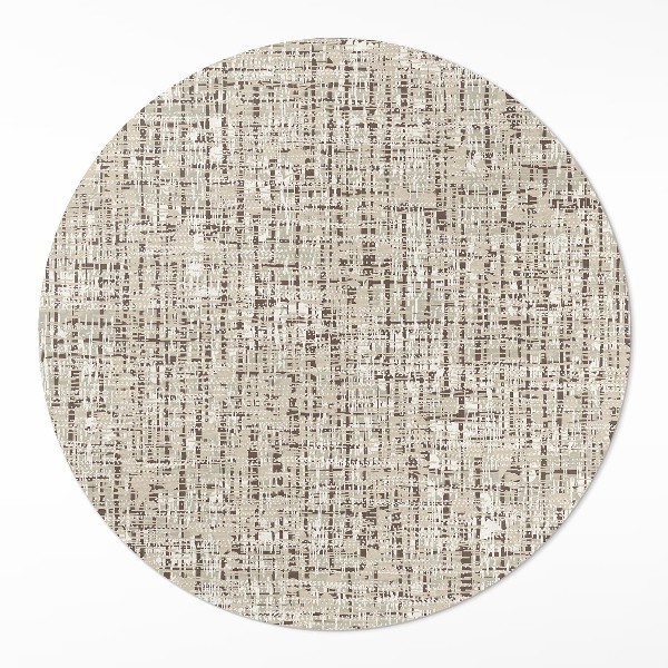 Vinyl vloerkleed rond Imitatiestof in boho-stijl