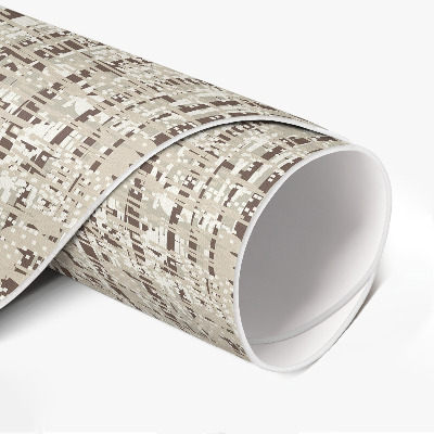 Vinyl vloerkleed rond Imitatiestof in boho-stijl