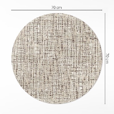 Vinyl vloerkleed rond Imitatiestof in boho-stijl