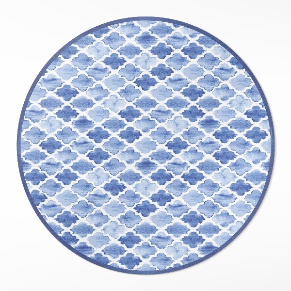 Pvc mat rond Mediterrane mozaïek aquareltegels