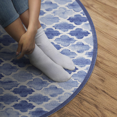 Pvc mat rond Mediterrane mozaïek aquareltegels