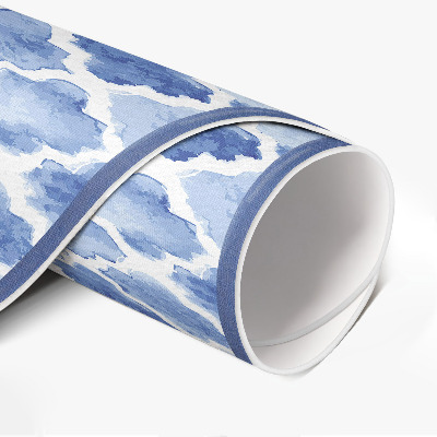 Pvc mat rond Mediterrane mozaïek aquareltegels