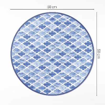 Pvc mat rond Mediterrane mozaïek aquareltegels