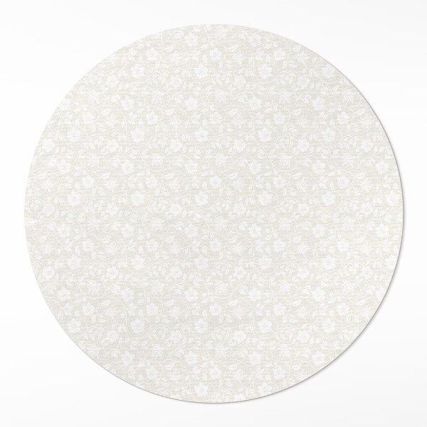 Vinyl vloerkleed rond Kleine, delicate boho-wilde bloemen