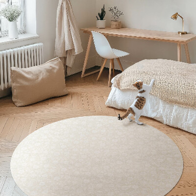 Vinyl vloerkleed rond Kleine, delicate boho-wilde bloemen
