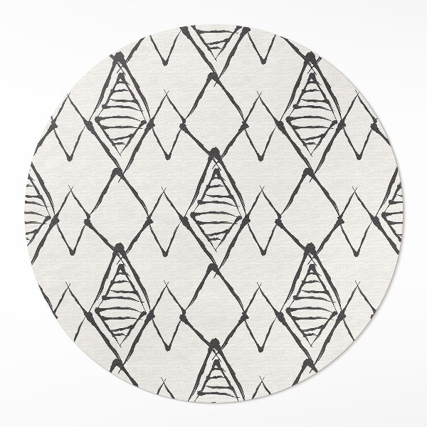Pvc mat rond Bergtoppenpatroon boho abstract