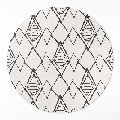 Pvc mat rond Bergtoppenpatroon boho abstract