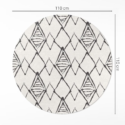 Pvc mat rond Bergtoppenpatroon boho abstract