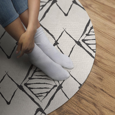 Pvc mat rond Bergtoppenpatroon boho abstract