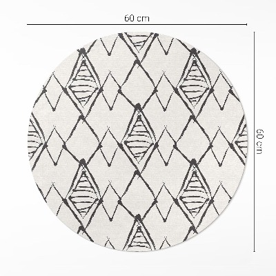 Pvc mat rond Bergtoppenpatroon boho abstract