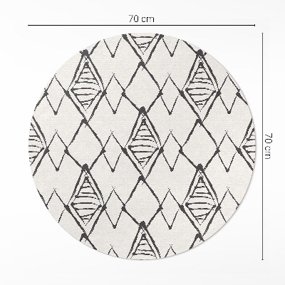 Pvc mat rond Bergtoppenpatroon boho abstract