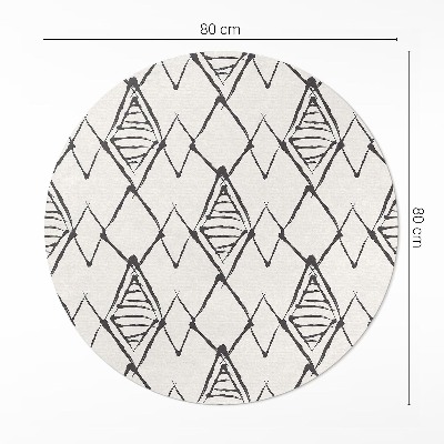 Pvc mat rond Bergtoppenpatroon boho abstract