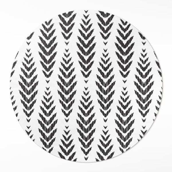 Rond pvc tapijt Visgraatmotief boho plantenmotief