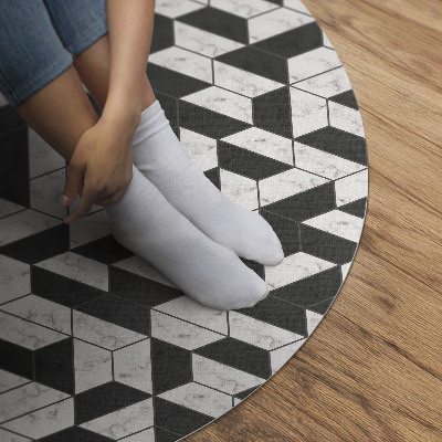 Pvc mat rond Modieus stenen mozaïek met marmer